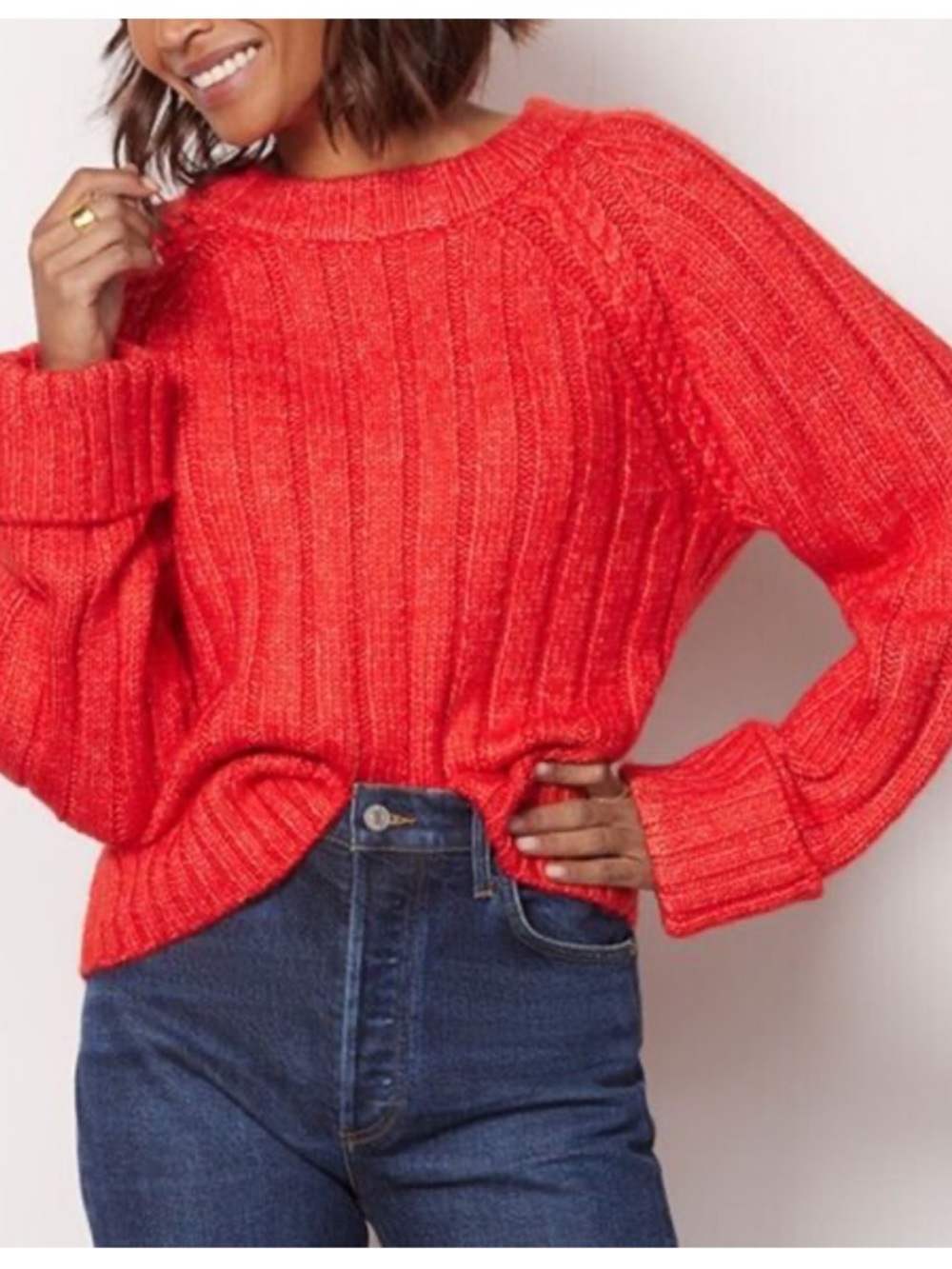 Evereve Hailey Crewneck Chunky Knit Sweater Size Small